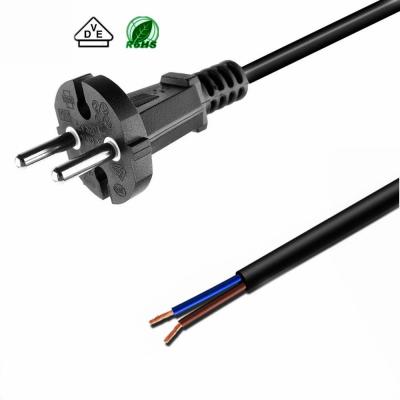 China Hot Sales EU 2pin PVC Plug Power Cord AC Power Cord Plug Open End Flame Retardant Wire for sale