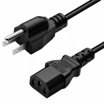 China Flame Retardant America Wire 3 Core Extension Computer Plug Computer Rubber Electrical Power Cable Manufacturer US Power Cord for sale