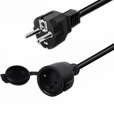 China Flame Retardant Waterproof European Eu 3c Power Supply Plug Connector Extension Cable Fork AC Cord Male Female 3 Plug for sale