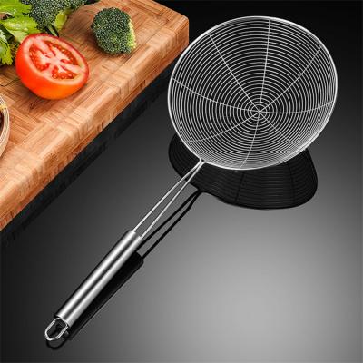 China Hot Viable Amazon Sale Kitchen Noodle Strainer Wire Skimmer Strainer Stainless Steel Wire Skimmer Sieve for sale