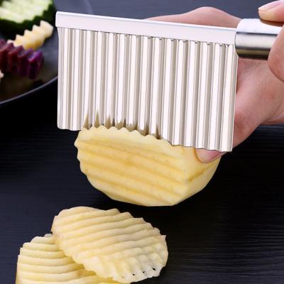 China Hot Viable Multifunctional Fruit and Vegetable Slicer Stainless Steel Corrugated Potato Slicer for sale