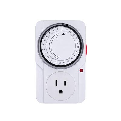 China 125V 60Hz 24 Hours Mechanical Timer Switch Universal Plug Loop Timing Outlet Cyclic Timer Socket Kitchen Countdown Switch US Type for sale