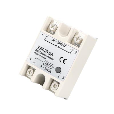 China 1PCS SSR-10 DA DC Control AC SSR Single Phase Solid State Relay Sealed White Shell Without Plastic Cover for sale