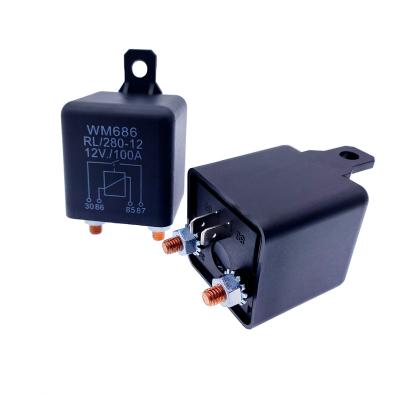 China 100A 12V Power 100A 12V Dustproof Super Current Automobile WM686 Relay Normally Open Starting Relay WM686 Starting Relay for sale