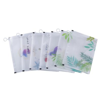 China 2022 up-to-date product purchase pvc frosted pp a4 a5 thickened transparent zipper file bag folder with your own imprint for sale