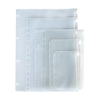 China High Quality Office School Clear PVC 6 Hole Binder Notebook Sheets Zipper Stationery Inner Supplies A5a6a7 for sale