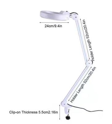 China LED Lamp Make Non-Fluorescent Lamp Removable Magnifying Lamp Green Glass 5X Magnifying European Standard 220-240V Amazon WL-205L en venta