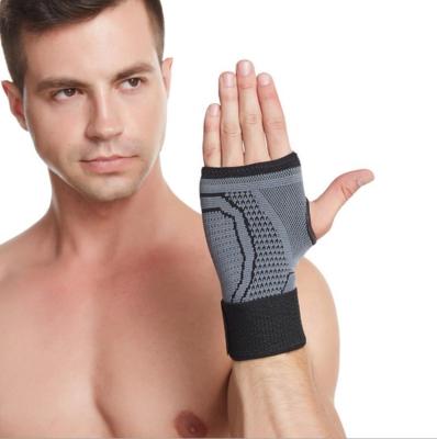 China Fingerless Palm Guard Knitting Wrist Splint Support Protector Weightlifting Wrist Palm Brace for sale