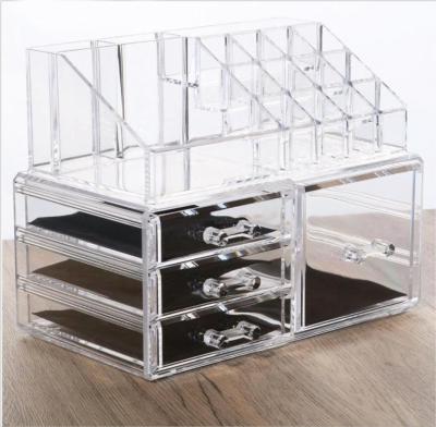 China Storage Box Desktop Transparent Acrylic Storage Box Jewelry Mordern Cosmetic Drawer Storage Box for sale