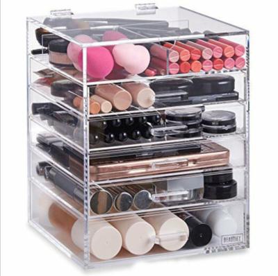 China Mordern Large Clear Drawer Large 6 Layers Acrylic Cosmetic Storage Box Eye Care Product Storage Box for sale