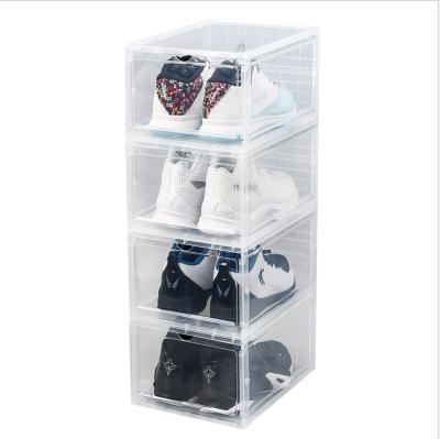 China Transparent Sneaker Storage Box Mordern Shoe Box Basketball Shoe Cabinet Sneaker Collection Plastic Display Case for sale