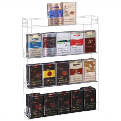 China Wall Mounted Acrylic Shop Display Rack Grocery Supermarket Display Rack Smoke Cabinet Display Cabinet Cigarette Holder for sale