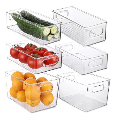 China Freshness Keeping Pantry and Fridge Organizer Bins for Kitchen and Cabinet Storage Food Stackable Trash Cans with Handles for sale