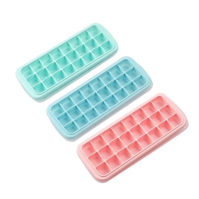 China Sustainable Easy-Release Flexible Silicone Ice Tray 24 Silicone Ice Cube Tray With Removable Lid for sale