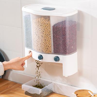 China Large Plastic Dry Cereal Vending Machine Storage Box Freshness Preservation Household Food Rice Container With Lid And Measuring Cup for sale