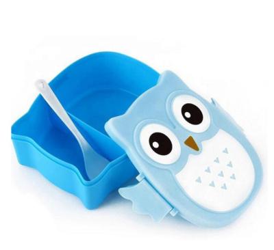 China Hot Selling Owl Pattern Kids Animal Food Bowl Plastic Cartoon Freshness Preservation Bento Lunch Box for sale