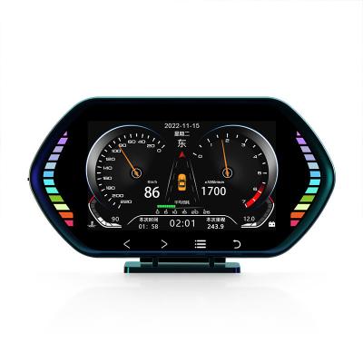 China Specially Authorized IP Tesla Model 3 Y Auto Parts Wholesales GPS Tachometer Promotional Car HUD Display Head UP 3.5inch Universal All Compatible for sale