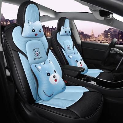 China 2022 Sports Tesla Model Y Seat Cover Nappa Leather Car Seat Covers Fully Wrapped Seat Protector Fit For Tesla Model 3 for sale