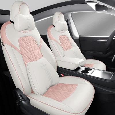 China Sports Protector Cushion Cover For Tesla Model 3 Y Leather Waterproof Auto Styling Interior Accessories Customized Car Seat Cover for sale