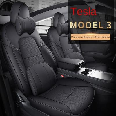 China Sports For Cars Universal Fit Set Car Luxury Leather Seat Covers For Tesla Model Y Full Set Seat Cover Sports Cushion Cover for sale