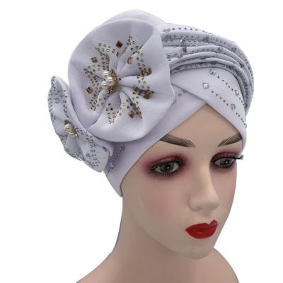 China African Femme Glitter Elastic Muslim Hijab Hood Women Head Wraps Braids Turbante Mujer Gele Auto for sale