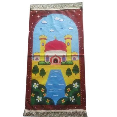 China Soil Children Islamic Worship Chenille Cotton Blanket Prayer Covers Liturgical Covering 48*90cm Muslim Heavy Duty for sale