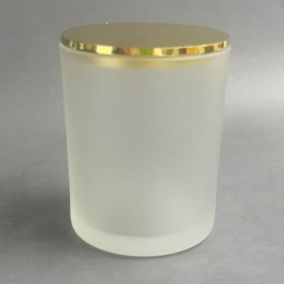 China Home Glass Jar 70*84mm High Quality Zinc Alloy Cover Thick Candle Decoration Cover Make Candle Tools Frosted Glass Jar for sale