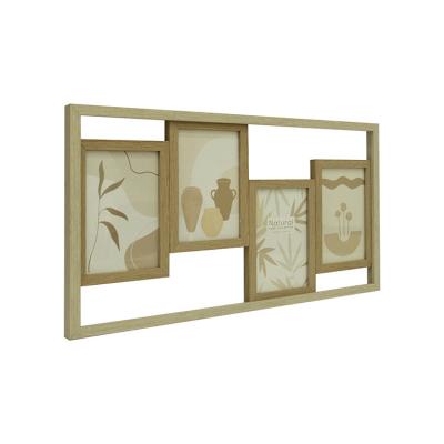 China 10 x 15cm 10 x 15cm Multi Opening Picture Frame 4pcs Wall Hanging 4pcs Natural Photo Collage Decorative MDF for sale