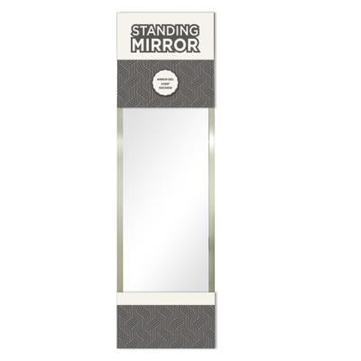 China Wholesaler Minimalist Floor Dressing Standing MDF View Mirror Wood Color Large Full Mirror for sale