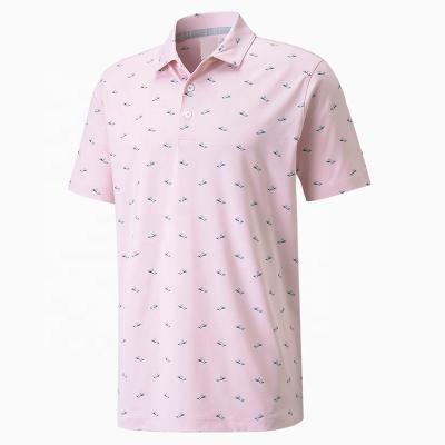 China Anti-Wrinkle OEM Polyester Spandex Tank Top Paradise Digital Sublimation Printing Polo T-shirts Golf Shirt For Men for sale