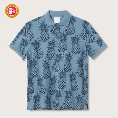 China New Arrival Anti-shrink Fashion Premium Quality Pineapple Polo Shirt High-end Pattern Polo Shirts for sale