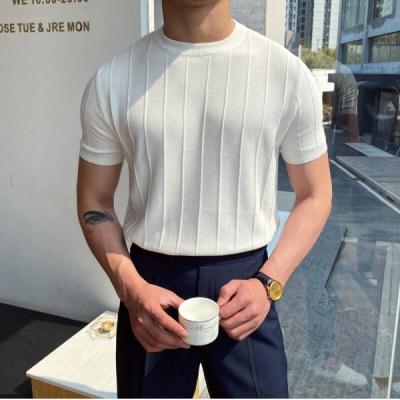 China 2022 Hot Selling Custom Manufacturer Easy Casual Warm Anti-Shrink Care Classic Leisure Elastic Men's Comfortable T-shirt for sale