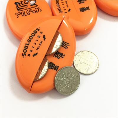 China New Fashion / Promotional Rubber Oval Coin Purse PVC Gifts Flexible / Security Key Chain Customized Logo Printed Coin Holder for sale