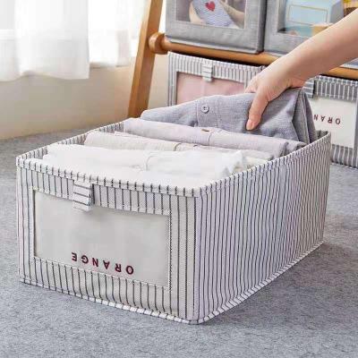 China High Quality Clear Window Closet Storage Box Amazon Cloth Folding Stackable Clothing Storage Bin for sale