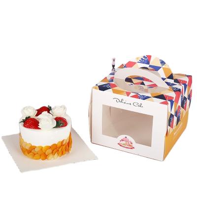 China Custome New Design Recyclable Muffin Packaging 1cupcake Boxes Colorful Collapsible Kraft Paper Cake Box Paper Cupcake Box for sale