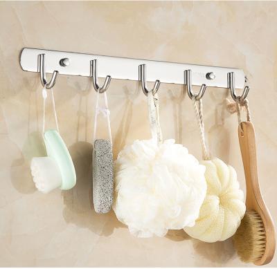 China Minimalist Customized Wall Clothes 1 3 5 Hooks Stainless Steel Coat Rack Bathroom Wall Mounted for sale