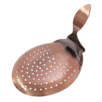 China Viable Bronze Stainless Steel Premium Cocktail Drink and Tea Cocktail Julep Sieve Bartender Strainer for sale