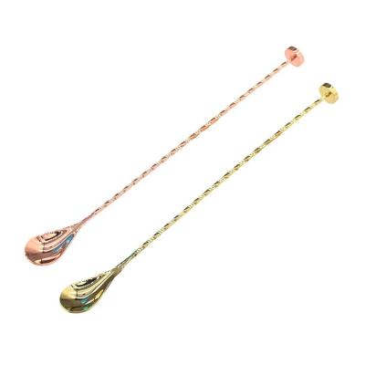 China Long Workable Extended Threaded Stainless Steel Bar Rod Cocktail Stir With Disk Spoon for sale