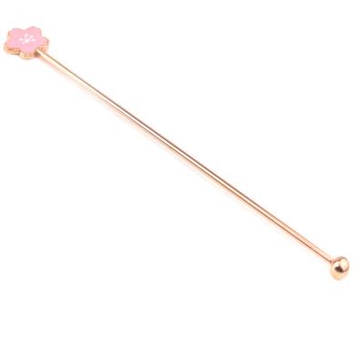 China Sustainable Eco Friendly Products Copper Cocktail Stick Stirrer Custom Head Cocktail Stirrers for sale