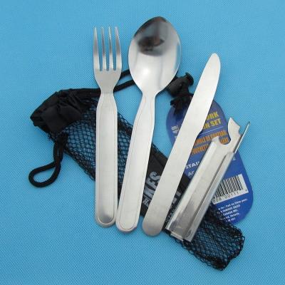 China 2017 New Style Stocked Camping Stainless Steel Cutlery Set Three-pieces for sale