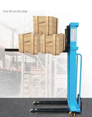 China Hotels 500kgs 700kgs 1000kgs 1300mm ESL50 Self Loading/unloading Stacker Portable Electric Pallet Lift Stackers for sale