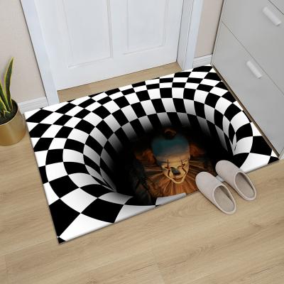 China Home Decoration Mat Halloween 3D Polyester Horror Clown Trap Visual Carpet Living Room Bedroom Floor Decoration for sale