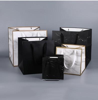 China PAPDEG Wholesale Recycled Materials Manufacturer Logo Custom Printed White Black With Handles Luxury Craft Shopping Gift Paper Bags for sale