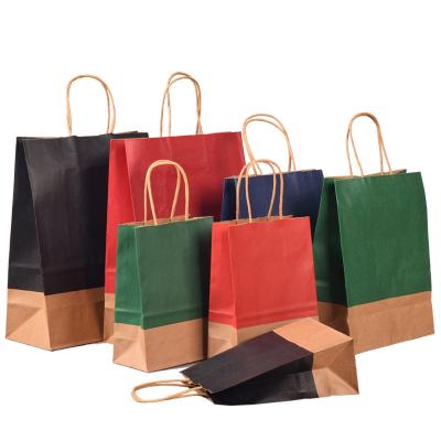 China PAPDEG Recycled Materials Factory Make Kraft Paper Bag Wholesale Kraft Paper Food Packaging Bag With Handle for sale