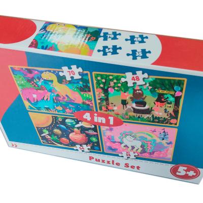 China Cartoon 4 in 1 puzzle toy in color box for kids (35/48/54/70p) for sale