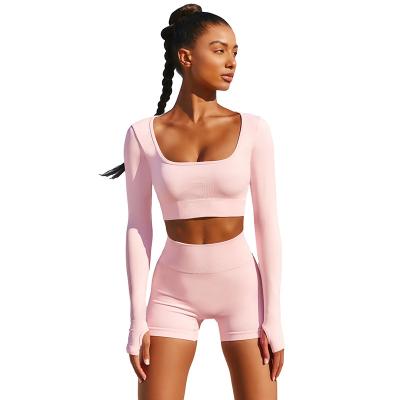 China Summer Breathable Activity Fashion Women Clothing Sport Jogging Short Sexy Two Piece Set for sale