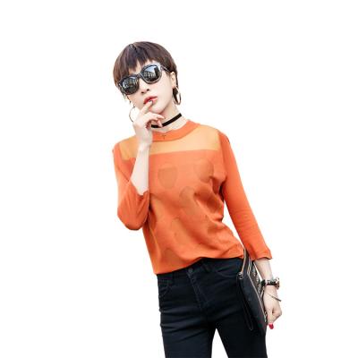 China Breathable QUICK DRY Plus Size Elegant Lady Fashionable Pullover Autumn Round Neck Knit Sweater Ribbed Topnylon Sweaters For Women for sale