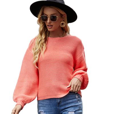 China Anti-wrinkle Knitted condole belt of autumn and winter women's dress knitted sweater plus size loose sexy thick knitted sweater for sale