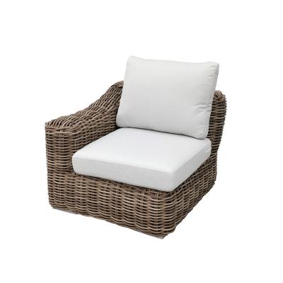 China All Weather Outdoor Furniture Left-Arm Outdoor Leisure Sofa Chair Modern Balcony Rattan UV Resistant Sofa for sale