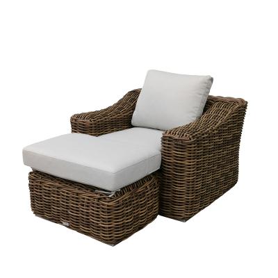 China Weather Resistant Outdoor Frame Luxury Hotel Furniture Patio Couch Durable Aluminum Rattan Sofa for sale